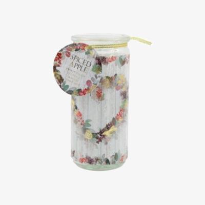 The Range Spiced Apple Christmas Heart Wreath Tube Candle - White