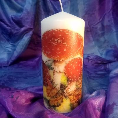 The Range Pillar Candle Mushrooms - White