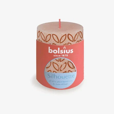 The Range Bolsius Silhouette Pillar Candle (80 x 68 mm) - Misty Pink
