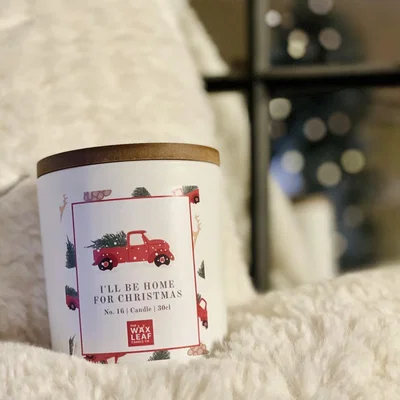 The Range I'll Be Home For Christmas Woodwick Christmas Candle - White