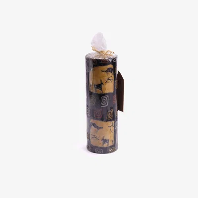 The Range Bushman Chocolate Spiral Pillar Candle - Chocolate