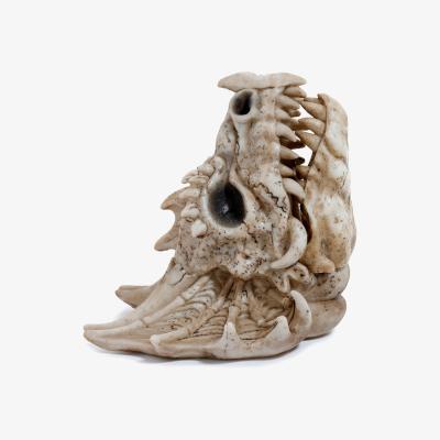 The Range Shadows of Darkness Incense Burner Ashcatcher - Dragon Skull Head - Cream