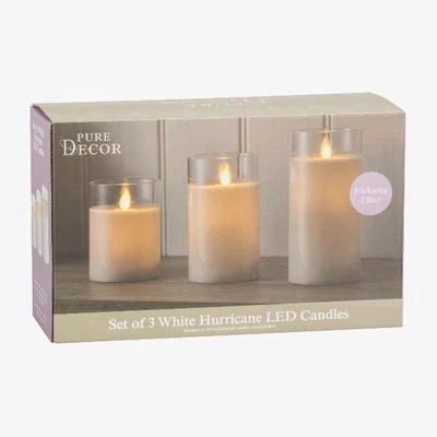 The Range Pack of 3 Hurricane LED Candles - White