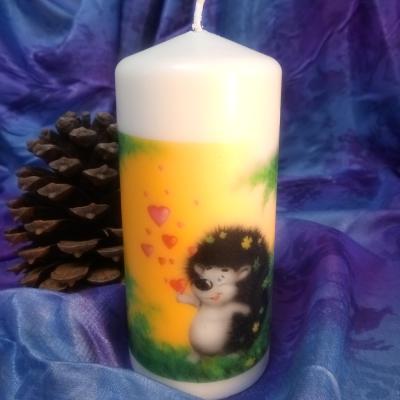 The Range Pillar Candle Hedgehog  - White / 1