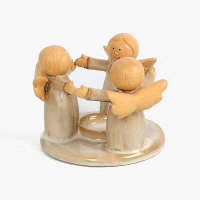 The Range Angel Ring Ceramic Tea Light Holder - Beige