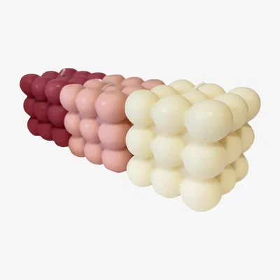 The Range Bubble Cube Candle - Pink Winter Blooms - Pink Blooms