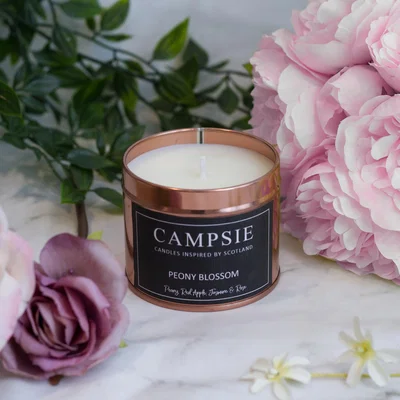 The Range Peony Blossom Rose Gold Candle - Bronze