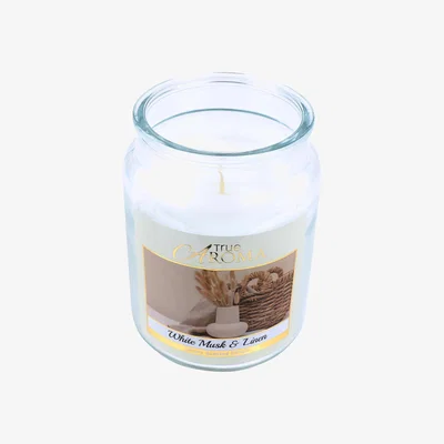 The Range White Musk & Linen Large Mason Jar Candle - White