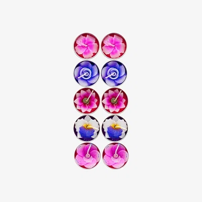 The Range Set Of 10 Scented Flower Candles - Pink