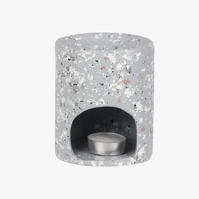 The Range Terazzo Effect Oil Burner with Tealight - Grey