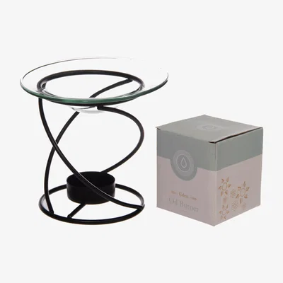The Range Black Spiral Metal Oil and Wax Burner - Black