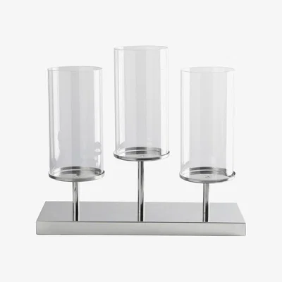 The Range Triple Candle Lantern - Silver