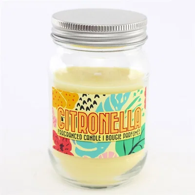 The Range 12Cm Citronella Mason Jar Candle - Yellow
