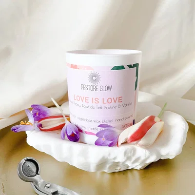 The Range Love is Love Candle  - Pink