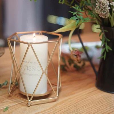 The Range Geometry Candle Holders - Gold / 15cm