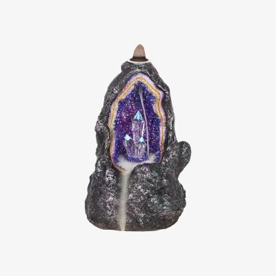 The Range Glowing Crystal Cave Backflow Incense Burner Mesmerizing Waterfall Effect - Multicolour