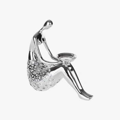 The Range Sitting Lady Tea Light Holder - Silver