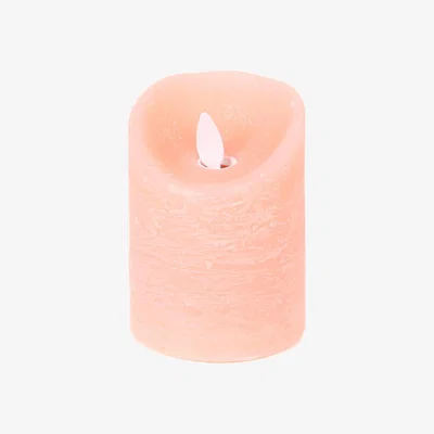 The Range Suede Effect Pillar Candle - Blush / 10cm