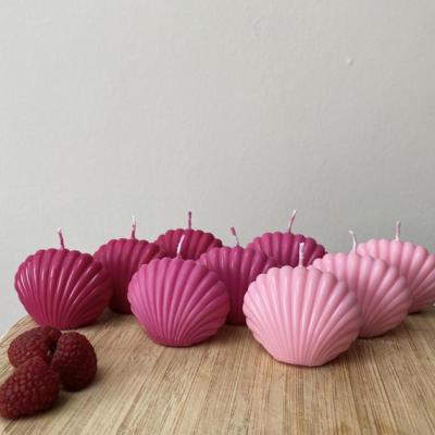 The Range Small Shell Candles Set of 3 Raspberry Sorbet Colour
