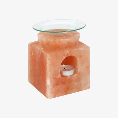 The Range Cube Himalayan Salt Oil Burner Natural Pink Hues and Aromatherapy - Pink