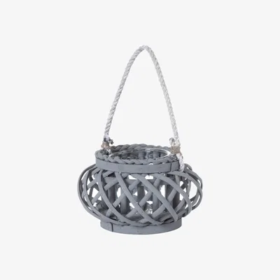 The Range Large Wicker Basket Lantern Natural Decor - Grey