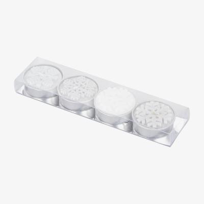The Range Pack of 4 Snowflake Candles - Silver