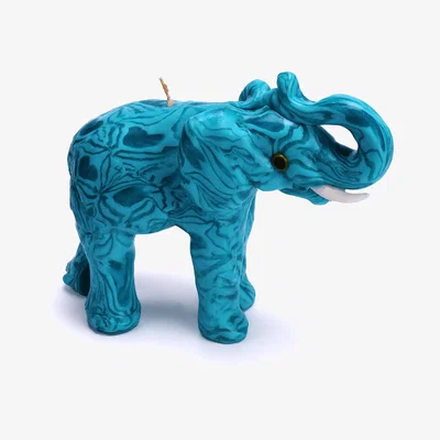 The Range Elephant Decor Candle, Turquoise Hearts - Turquoise