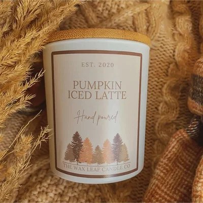 The Range Pumpkin Iced Latte Woodwick Candle - White