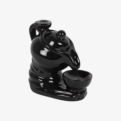 The Range Ceramic Teapot Backflow Incense Burner  - Black