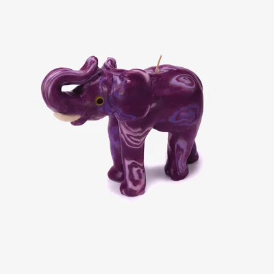 The Range Elephant Decor Candle, Dark Purple Spiral - Purple