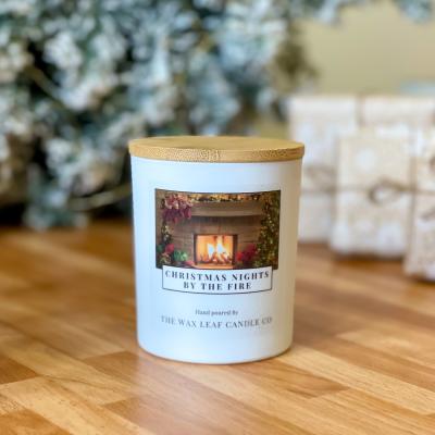 The Range Christmas Nights By The Fire Wooden Wick Christmas Candle - White