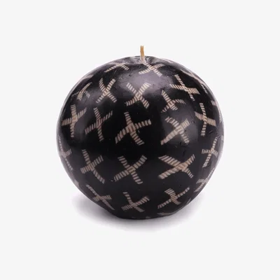 The Range Cross Ball Candle (Black-White), Handmade, 35 Hours Burn Time - Neutral