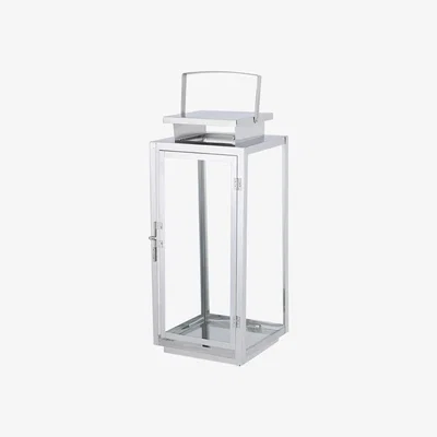 The Range Stainless Steel Hurricane Candle Holder - Silver / 12*12*28CM