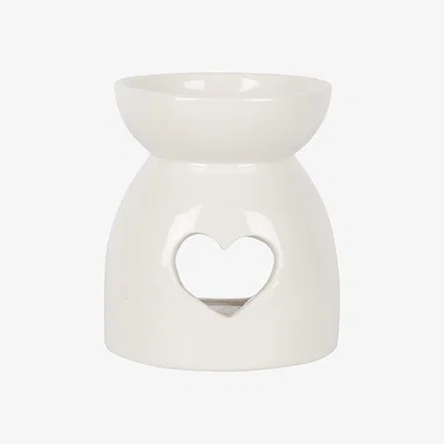 The Range Cut Out Heart Oil Wax Burner - White