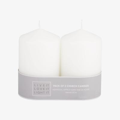 The Range Pack of Wax Church Candles - 10cm / 2