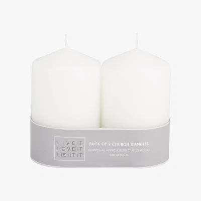 The Range Pack of Wax Church Candles - 10cm / 2