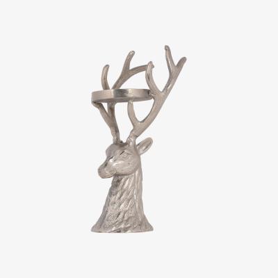 The Range Silver Stag Head Candle Holder
