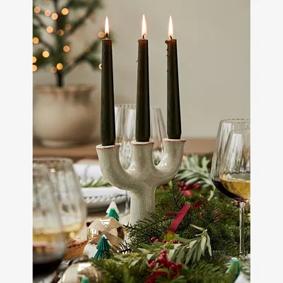 Rose & Grey Grey Stoneware Pillar Candle Holder