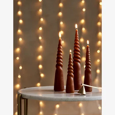 Rose & Grey Ferm Living Twisted Candles - Set of 4 - Amber