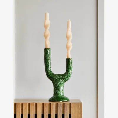 Rose & Grey HKliving Emerald Green Ceramic Candle Holder