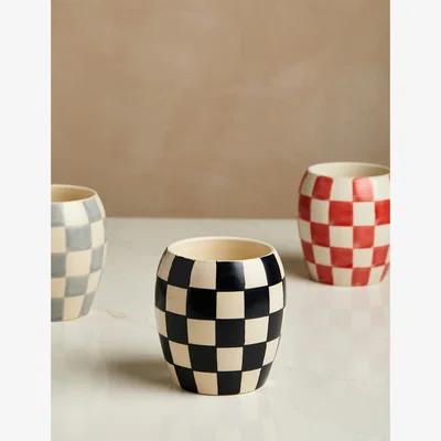 Rose & Grey Checkmate Chequered Candle - Fig & Olive