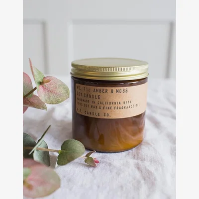 Rose & Grey Amber & Moss Soy Candle Large - 12.5 oz