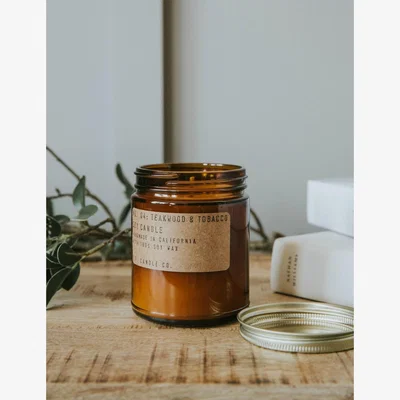 Rose & Grey P.F Candle Co. No. 4 Teakwood & Tobacco Large 12.5oz Soy Candle