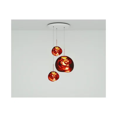 Sofa.com Tom Dixon Melt 3 Light Pendant in Copper - sofa.com