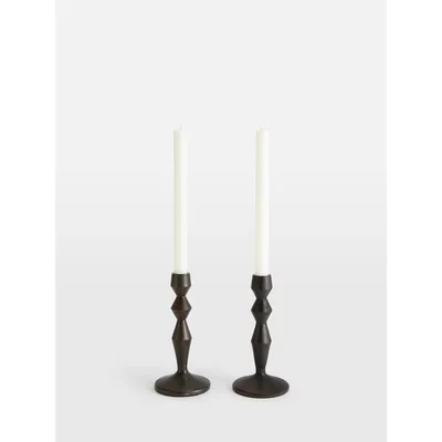 Soho Home Gigi Forged Metal Small Candleholder, Set of Two