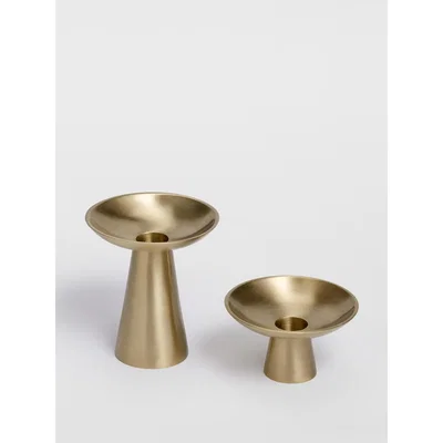 Soho Home Set of 2 Marlton Brass Candle Holders Gift Set