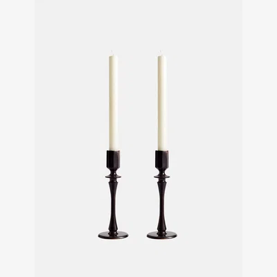 Soho Home Set of 2 Hansen Candle Holders Patina Brass Small