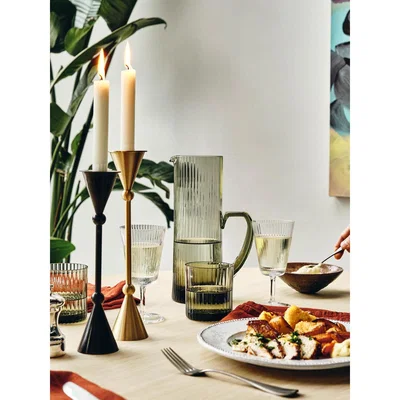 Soho Home Set of 2 Bruyere Candle Holders Brushed Brass Large