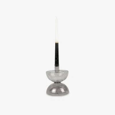 Sazy Duplik Candle Holder, Glass, Black