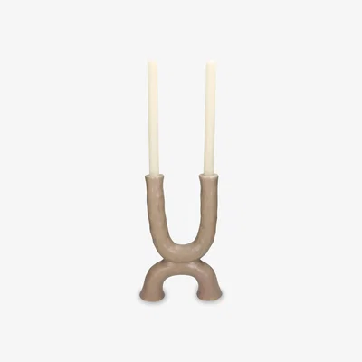 Sazy Looper Candle Holder, Beige, M